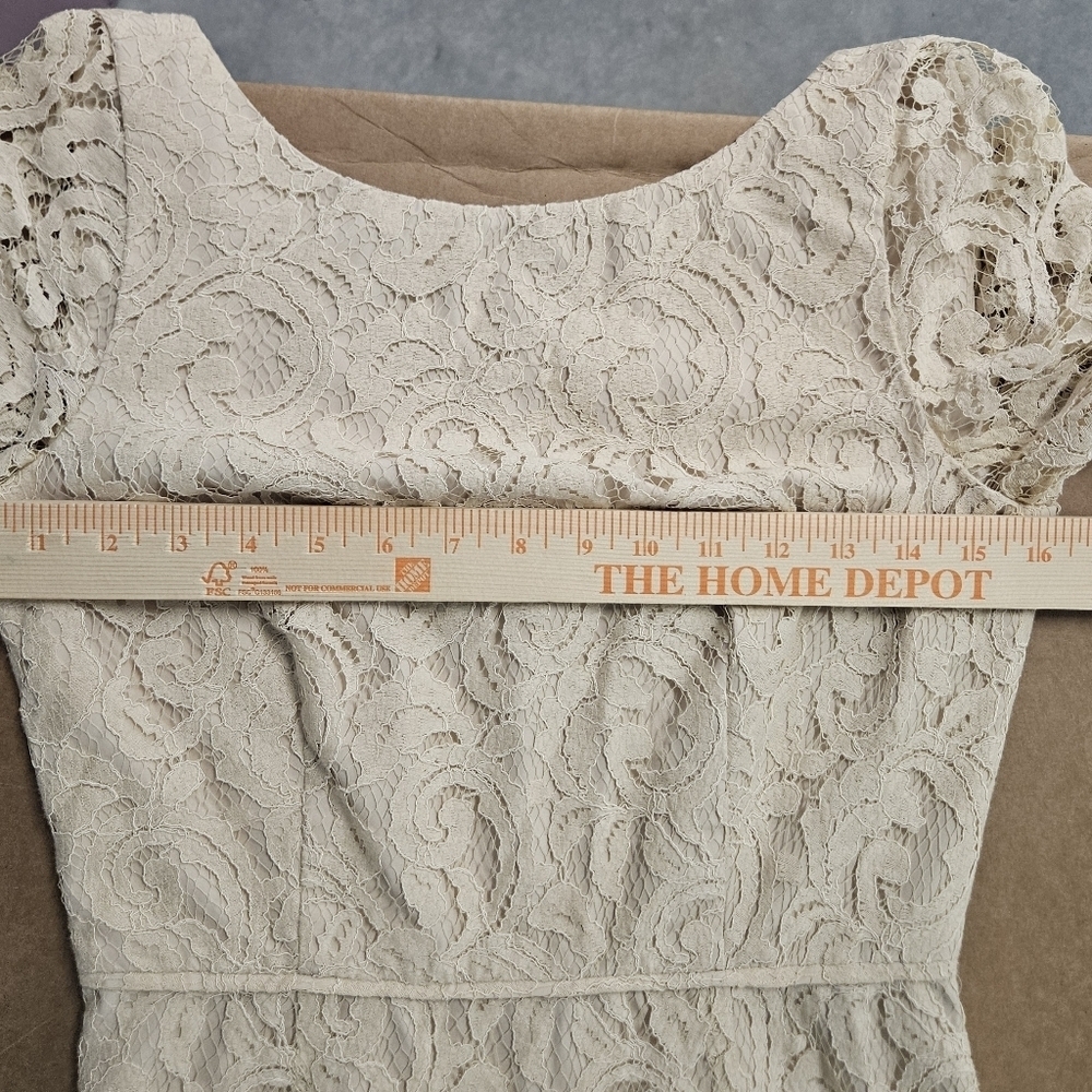 0001 J. Crew Natalia Lace Dress A9022 Cream Bridal Wedding Formal Office Size 2 - Picture 12 of 15